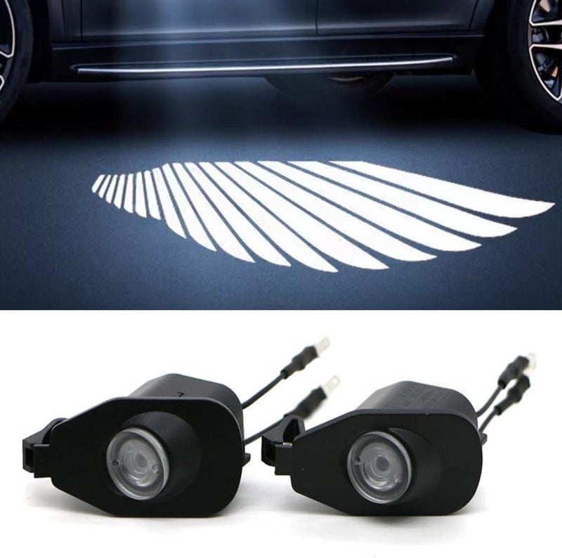 MKRLSTKM 2Pcs Side Mirror Logo Puddle Light Assembly Welcome Light Compatible with Mustang 2013-2024 LED High-Definition Never Fading Replacement for Mustang Lights - Image 1